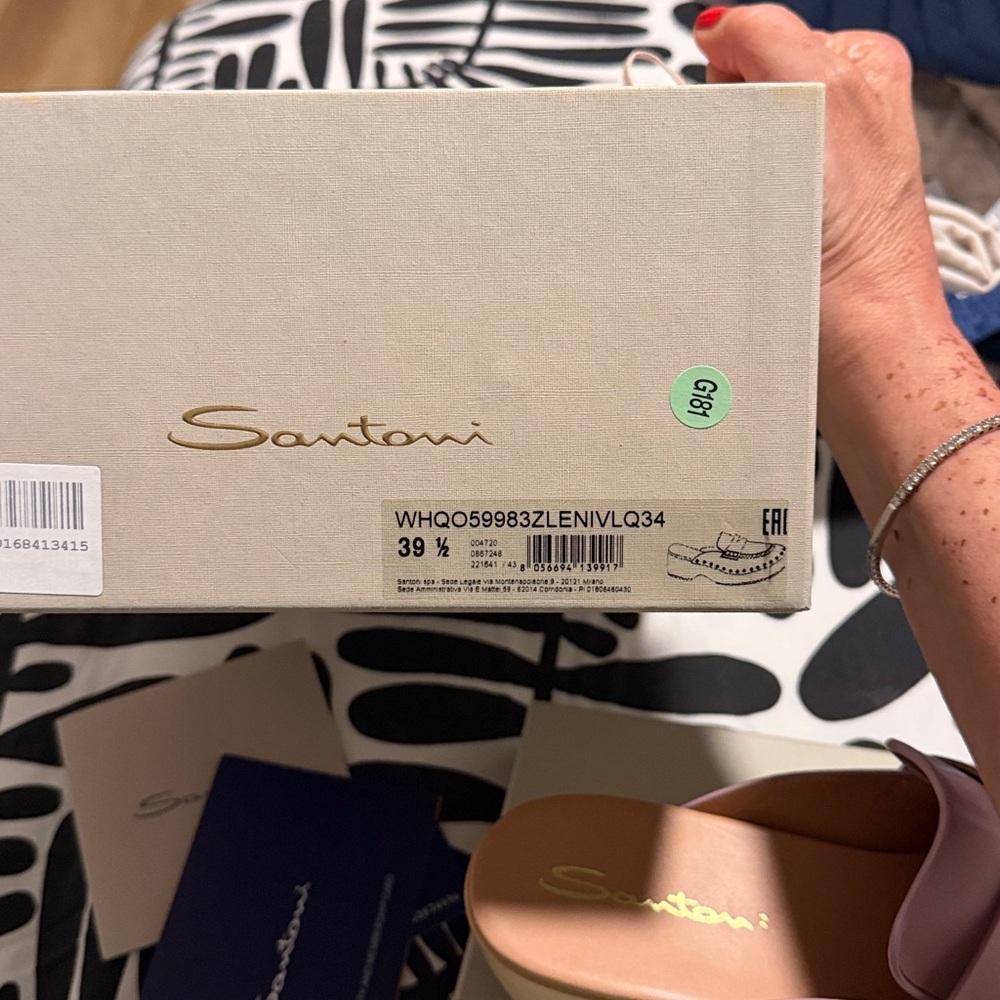 NIB santoni penny loafer clogs sz 39.5 lilac adorable for summer $758 90% off! - Picture 5 of 5
